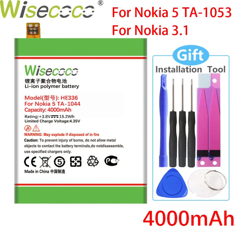 Wisecoco HE321 HE336 4400mAh Batérie Pre Nokia 5 Dual SIM (TA-1053 DS) Telefón Výmena Batérie +Sledovacie Číslo