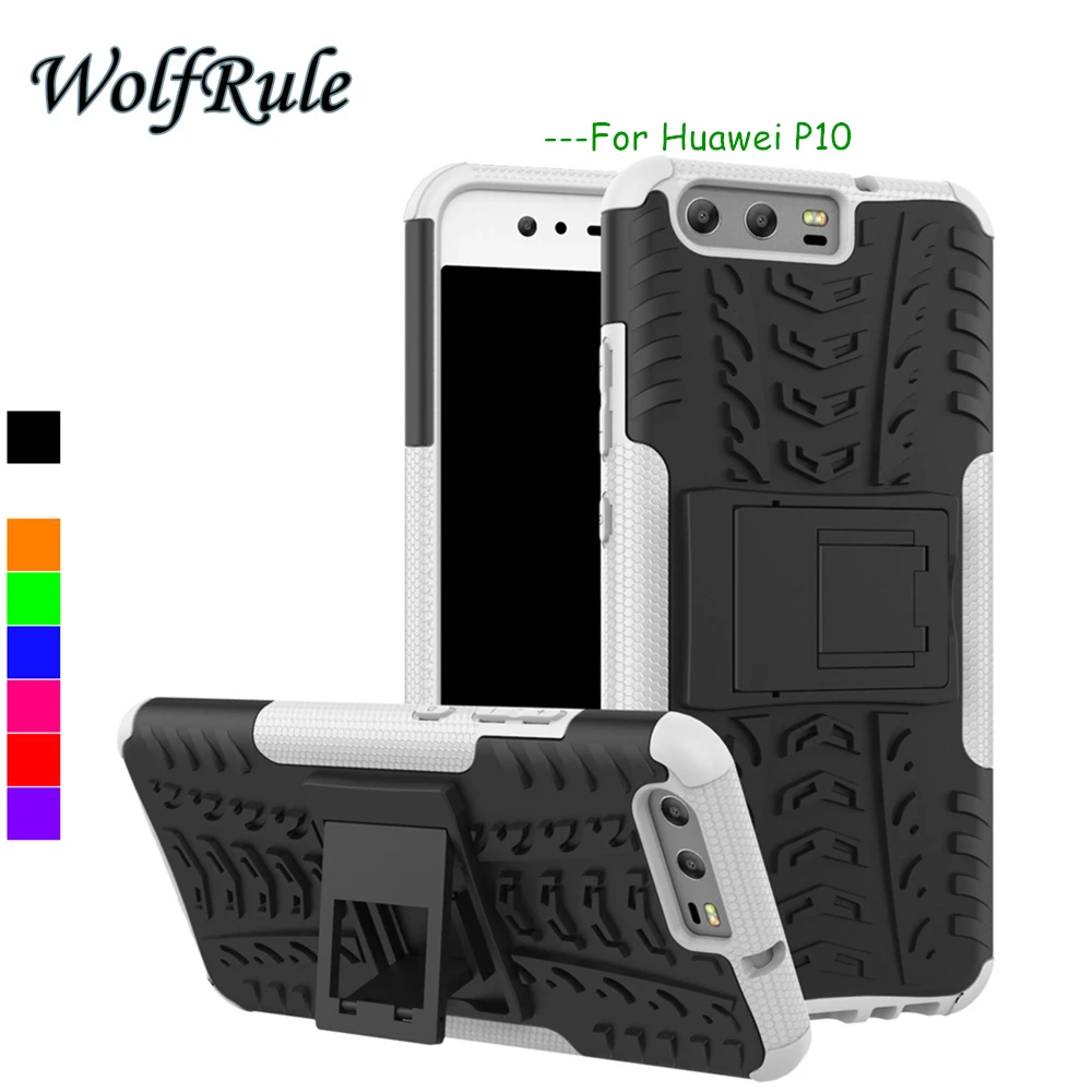 WolfRule Prípade Huawei P10 Kryt ShockProof TPU +PC Phone Stojan Prípade Huawei P10 Prípade Huawei P 10 Funda Coque 5.1