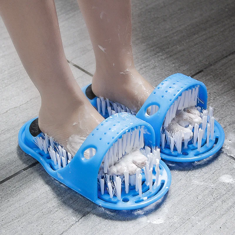 Wonderlife Plastová vaňa sprcha na nohy, masážne papuče kúpe obuvi kefa na nohy podložky odstrániť odumreté starostlivosť o nohy nástroj