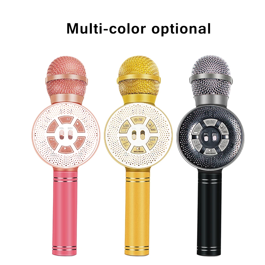 WS669 Mikrofón Farebné LED Svetlá Mobilný Telefón Karaoke Mikrofón Bezdrôtový Bluetooth Nahrávacie Štúdio Konferencie Mic