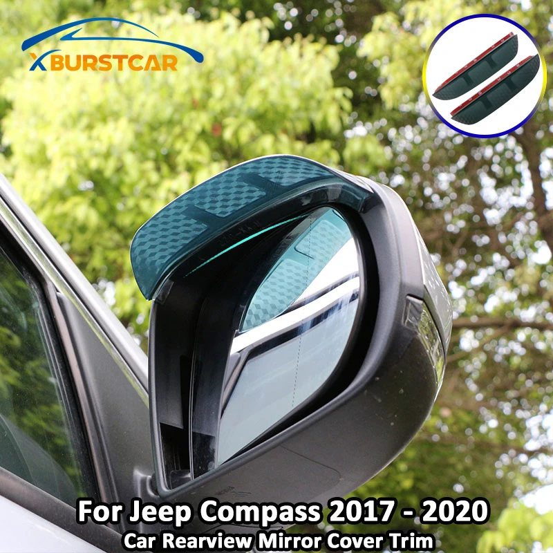 Xburstcar Auto Spätné Zrkadlo Pokrytie Výbava Dážď Clonu pre Jeep Compass 2017 2018 2019 2020 Príslušenstvo