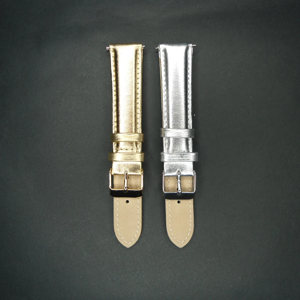 YQI 20 mm Teľa Originálne Kožené Hodinky Kapela Watchband Zlato, Striebro, Hodinky Remienok Na Hodinu Pre Mužov, Ženy Hodinky s Oceľovou Sponou