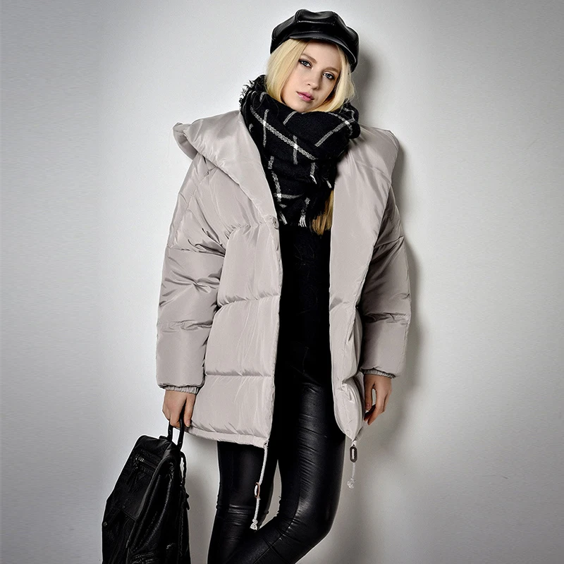 YVYVLOLO dámske Zimné Bundy Ružové dievča kabát 2019 Nové módne roztomilý voľné parkas nadol bunda s kapucňou tlačidlo bunda ženy