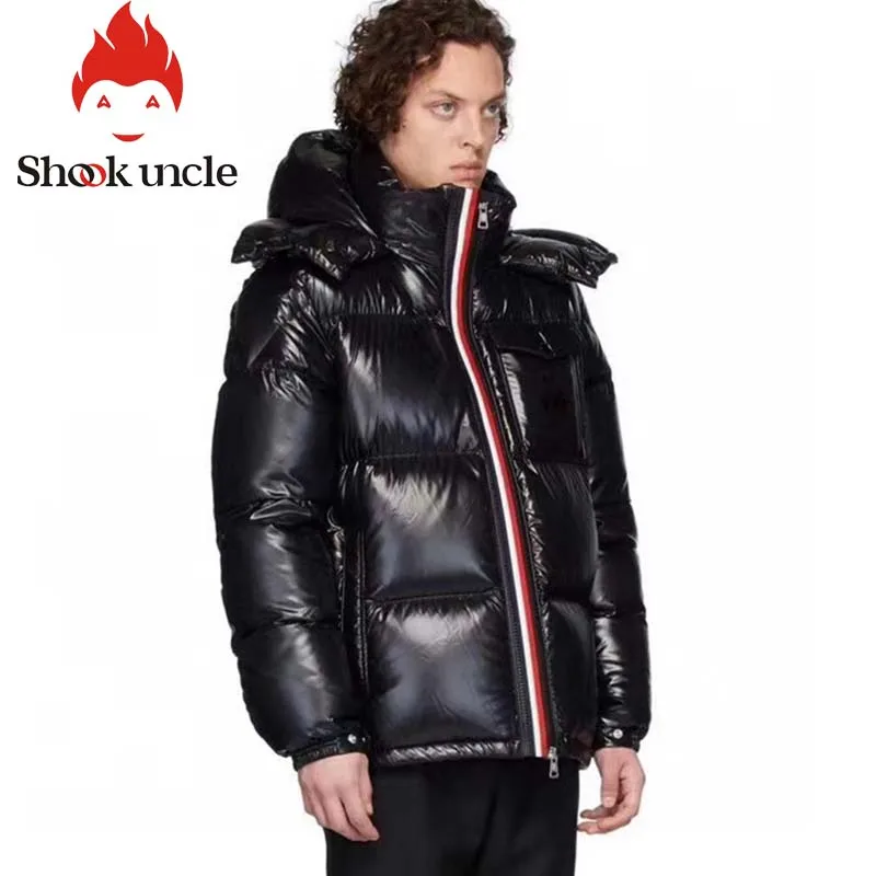 Zimné nové pánske kapucňou bežné nadol bunda hrubé a teplej pánske zimné oblečenie black nepremokavé dvojradu zips vatovaný kabát