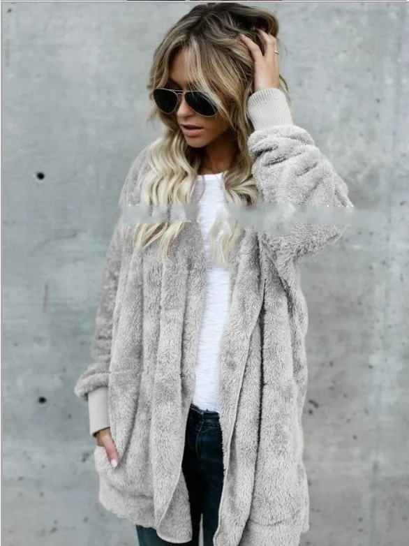 ZOGAA jeseň 2020 ženy oblečenie Móda Kabát s Kapucňou Teplá Bunda Outwear Umelú Kožušinu Cardigan Slim-fit bežné Dlhý Kabát veľkosti S-3XL