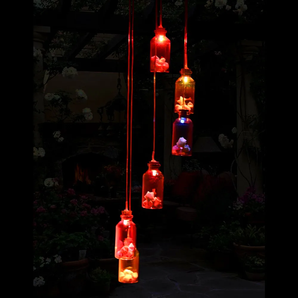 ZPAA Šťastie fľaša Solárne Napájanie LED Veterné Zvonkohry Svetlo Lampy Dvore LED Svetlo pre vnútorné Vonkajšie Záhradné Cesta Dekor Darček k Narodeninám