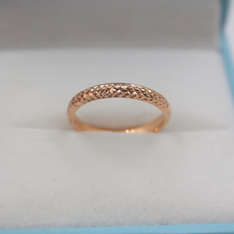 Čisté Pevné 18k Rose Gold Ring Ženy, Šťastia Plný Star Band Krúžok 2.5 mmW 0.7-1g US5-9