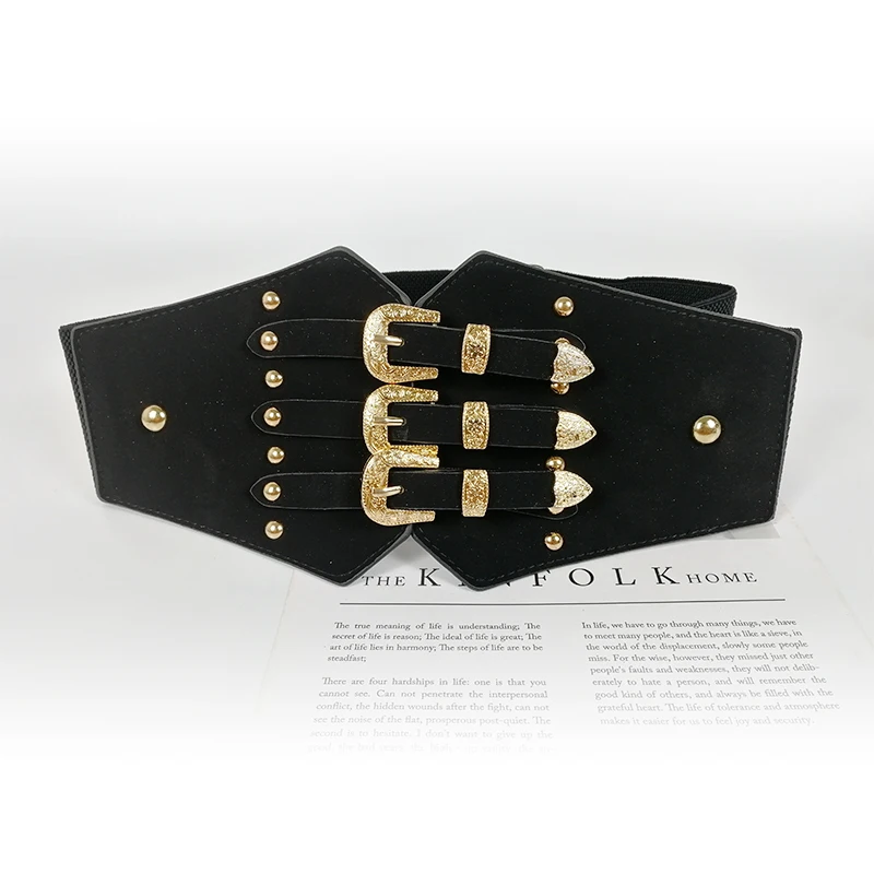 Široký elastický korzet pás plus veľkosť pásy pre ženy, kráľovský palác, zlatá pracka úsek cummerbunds veľké ceinture femme šaty riem