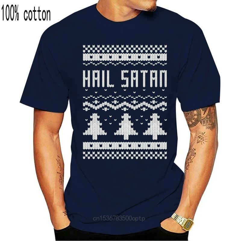 Škaredé Zdravas Satan Vianočný Sveter pánske T-Shirt Hip-Hop Jednoduché Spojovanie Tee Topy Tričko Rukáv T Shirt Letné Oblečenie Mužov