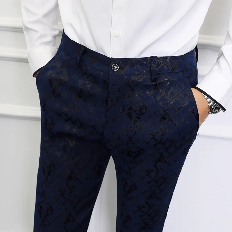 Žakárové bežné oblek nohavice pánske nohavice 2020 jar jeseň mužov business šaty, pánske nohavice, pánske slim nohavice plus veľkosť 38 40