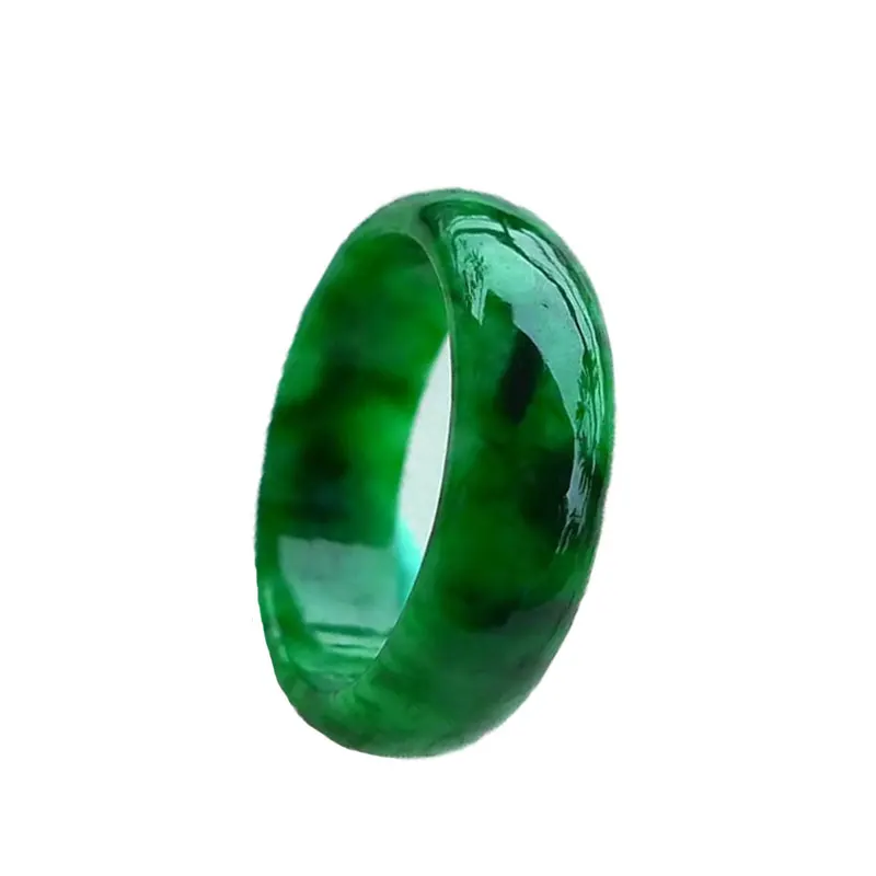 Ženy, Green Jade Krúžok HETIAN Jade Krúžky Kolo Kruhu Krúžky Darček pre Mužov, Jemné Šperky