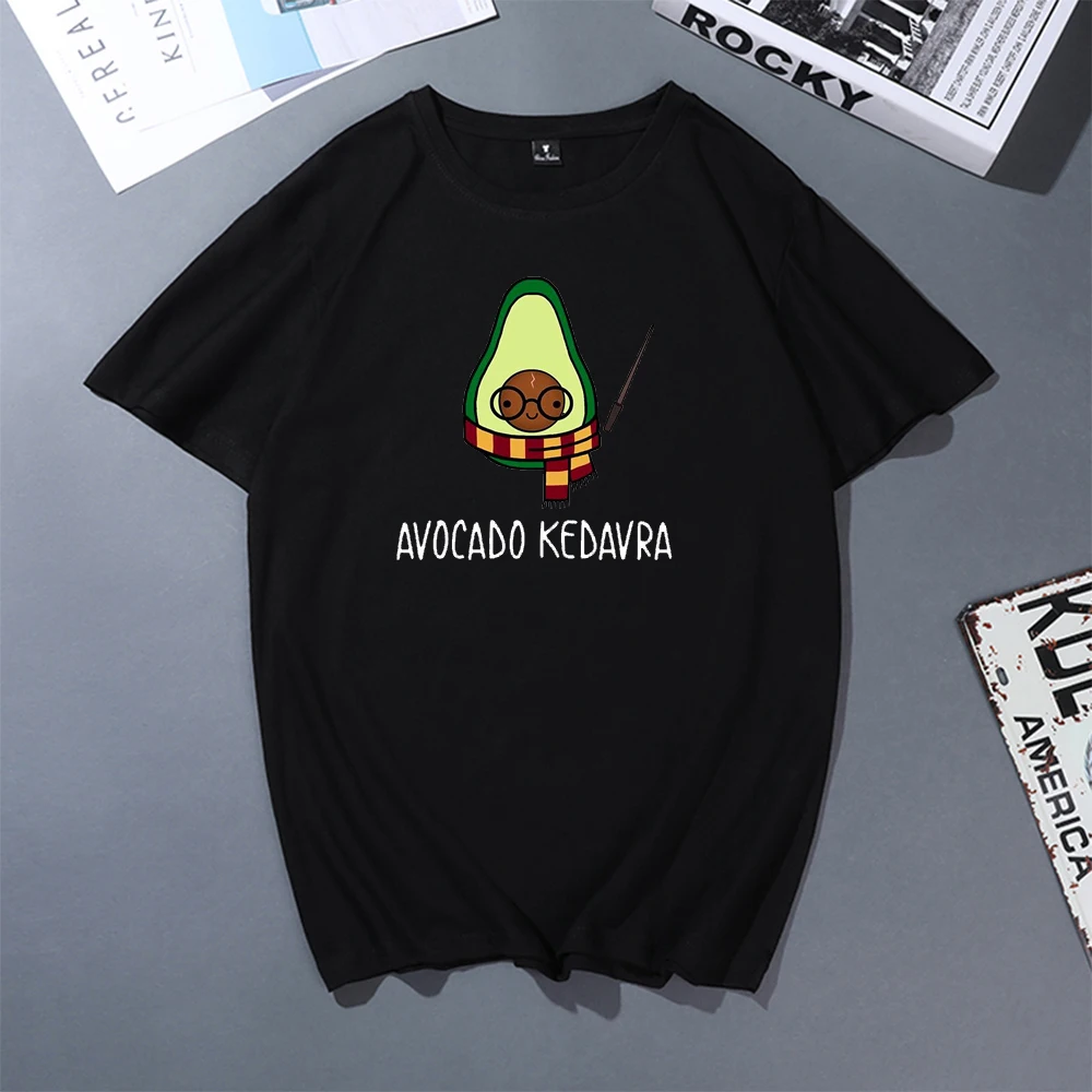 Ženy Kawaii Avokádo Tlač kórejský T Shirt Dámske Letné Topy Bavlna Roztomilý Kreslený Obrázok Tees Fialová Krátky Rukáv Bežné T-shirt