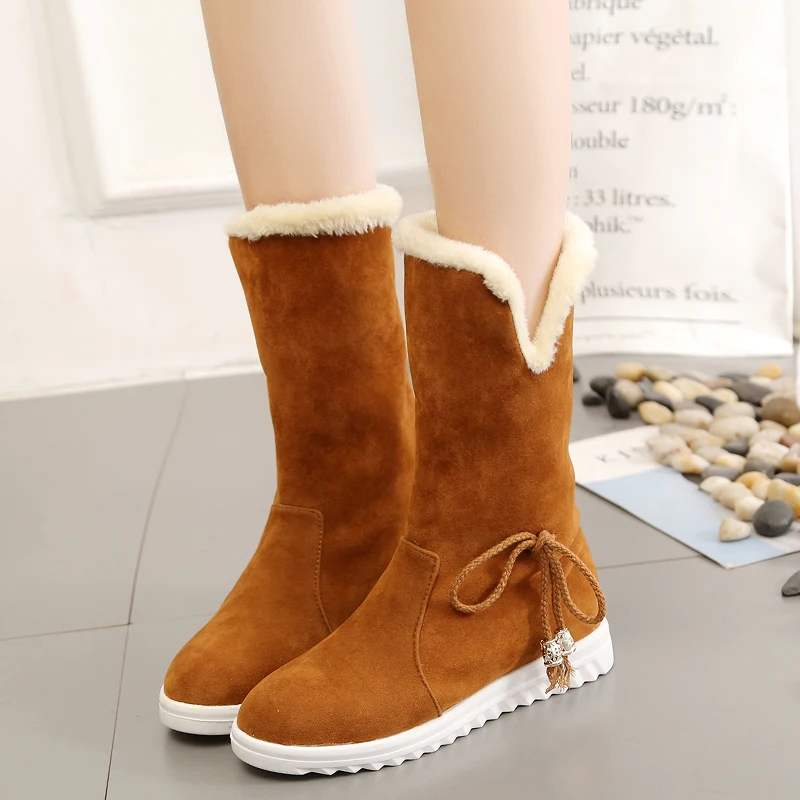 Ženy Čižmy 2020 Zimné Topánky Faux Suede Platformu Snehu Topánky, Teplé Oblečenie Botičky Anti-Klzké Zvýšenie botas mujer