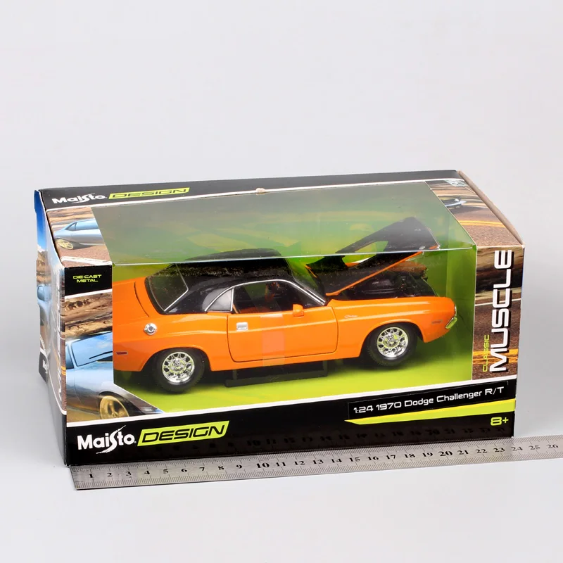 1:24 Mierka maisto klasické staré 1970 Dodge Challenger RT Svalov auto diecast model hračka šport pretekárske auto darček miniatúrne Zberateľskú