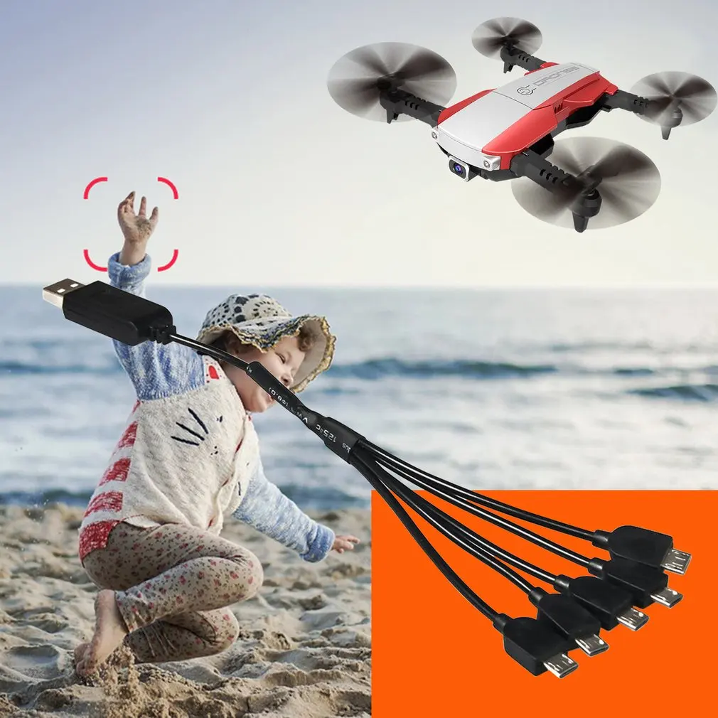 1 až 5 USB Nabíjací Kábel, 3,7 V 1200mAh Vymeňte Nabíjateľnú Lipo Batérie, Nabíjačky pre E58 S168 RC Drone Quadcopter