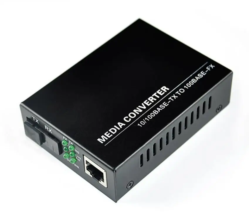1 dvojlôžková 10/100M Fast Ethernet media converter, 1 RJ45 1 SFP 25KM Simplex mode optického vlákna vysielač
