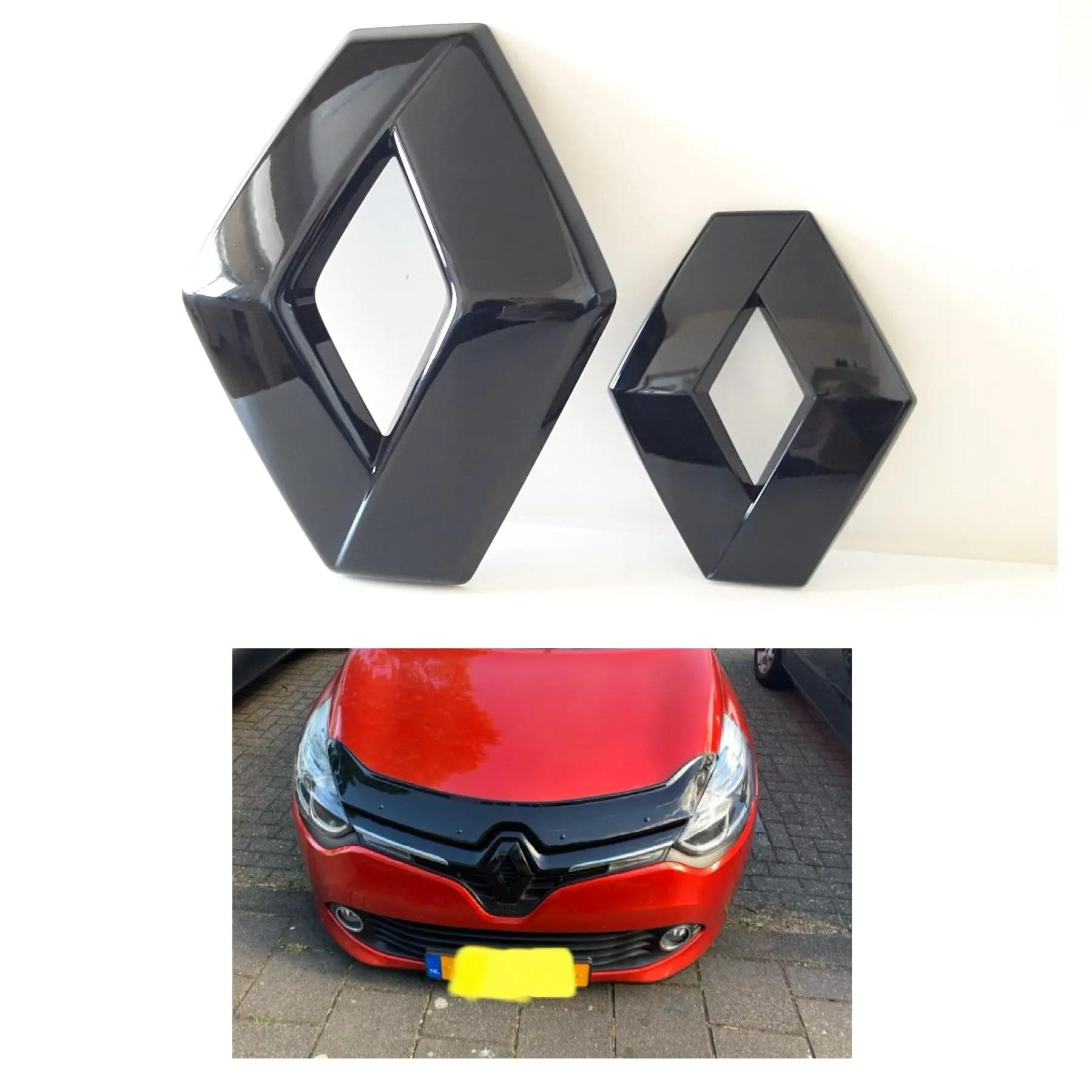 1 pár dopredu a späť (bez kamery) znak (bright black) logo odznak Renault Clio pre 4 628909470R 628905855R 908890837R