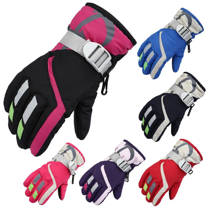 1 pár roztomilých a nové detské lyžiarske rukavice, teplé rukavice, non-sklzu, fleece, nepremokavé a windproof pre jazda na bicykli, turistika
