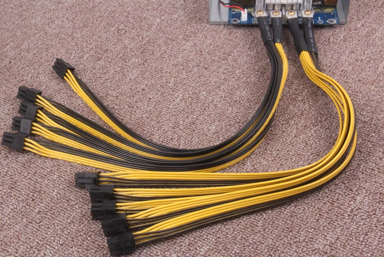 10 ks 6Pin Konektory Sever Napájací Kábel PCIe Express Pre Antminer S9 S9i L3+ Bitmain Baník PSU Kábel,Loď Cez DHL