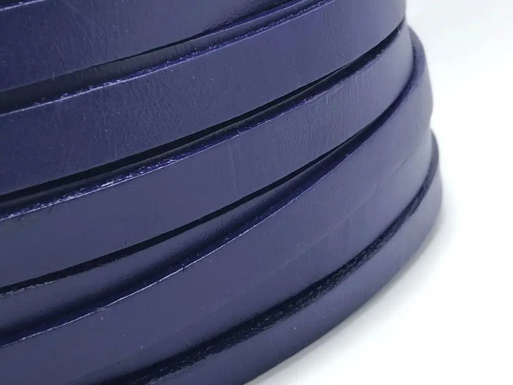 10 mm kožené ploché kábel Fialové modré 10x2mm Originálne kožené pásy