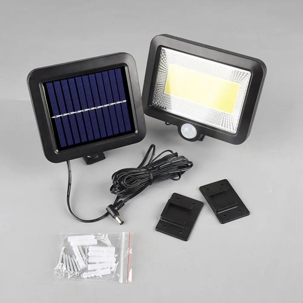 100COB Slnečnej Energie Powered Nástenné Split Lampa PIR Infračervený Senzor Vodotesný LED Svetlo, Bezpečnostné Osvetlenie, pre vnútorné Nádvorie