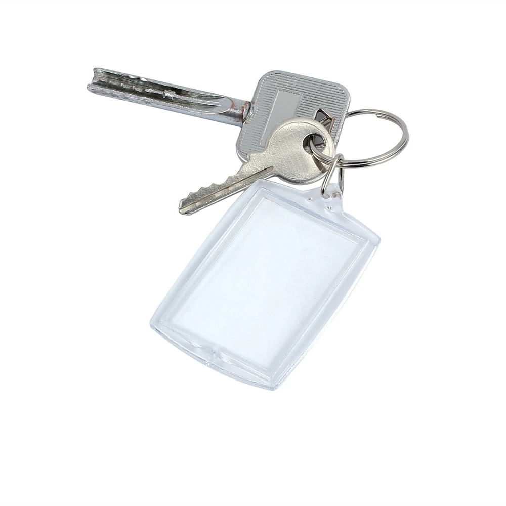 100ks/kit Akryl Keychain Prázdny Vložte Kľúč Reťazca Krúžok Vložiť Foto, Pas Keychains pre Auto Dekor Deti Darček 46*33 mm