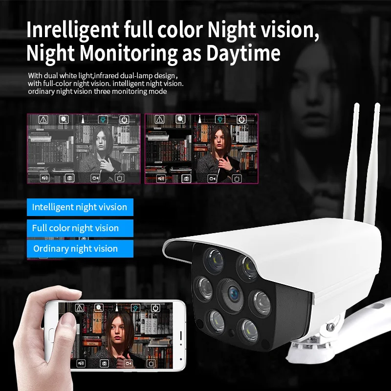 1080P Vonkajšia IP Kamera, Bezdrôtové Dual Svetlo Audio 2.0 MP, wifi, Bezpečnostné Kamery na Nočné Videnie Kovové Nepremokavé Vonkajšie Kamery