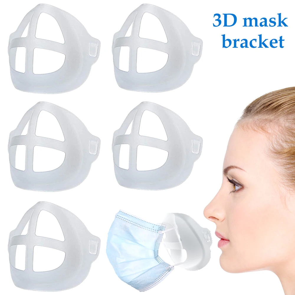 10pcs Masku na Tvár Držiteľ 3D Priedušná Ventil Úst Maska Opakovane Dýchanie Pomoc Masku, Vnútorný Vankúš na Stenu Pre Dospelých Maska Držiteľ