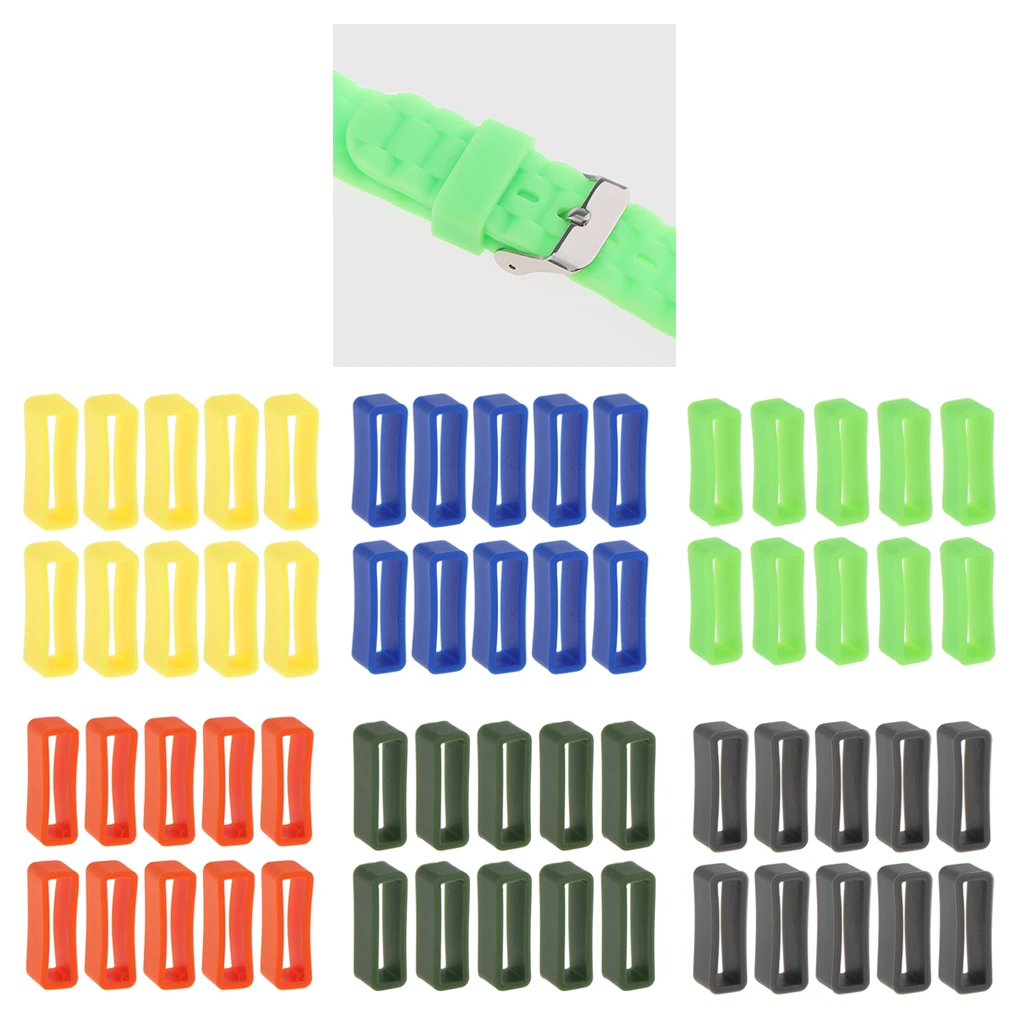 10pcs Multicolor Antislip Silikónové Gumy Sledovať Kapela Slučky Držiteľ Držiteľom 24mm