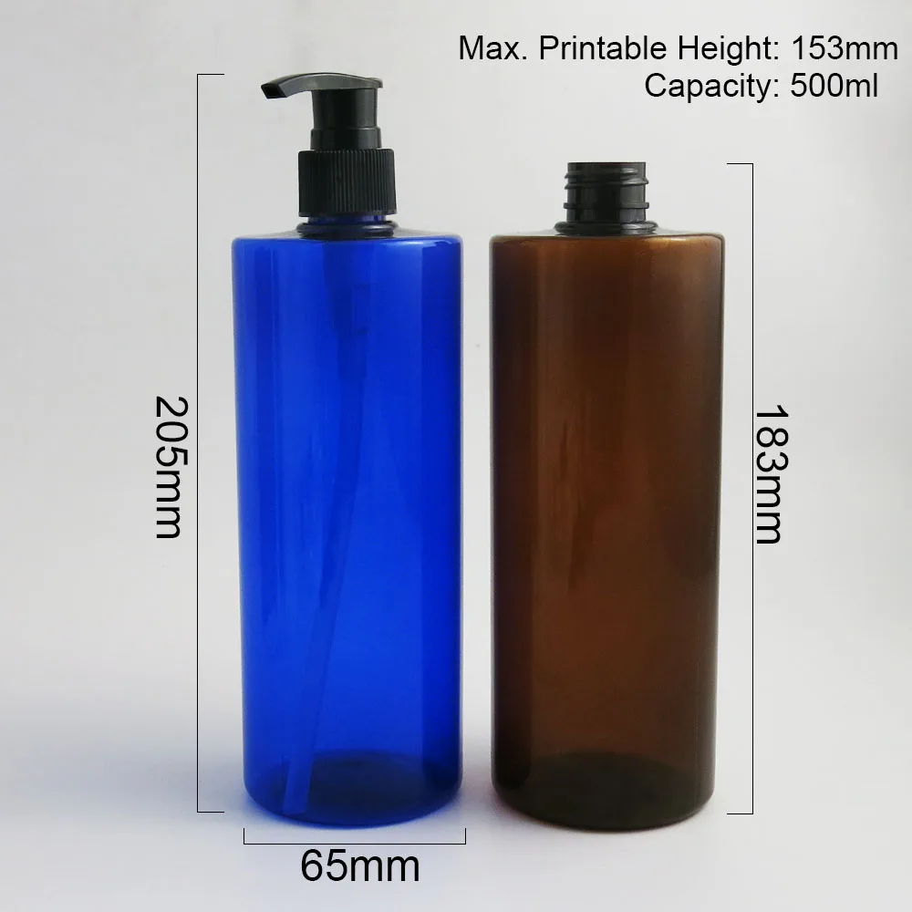 12 X 500 ml žltý kobaltová modrá zelená biela clea plastové pet lotion čerpadla fľaše pre dezinfekčné 500CC Plastové Šampón Kontajnerov