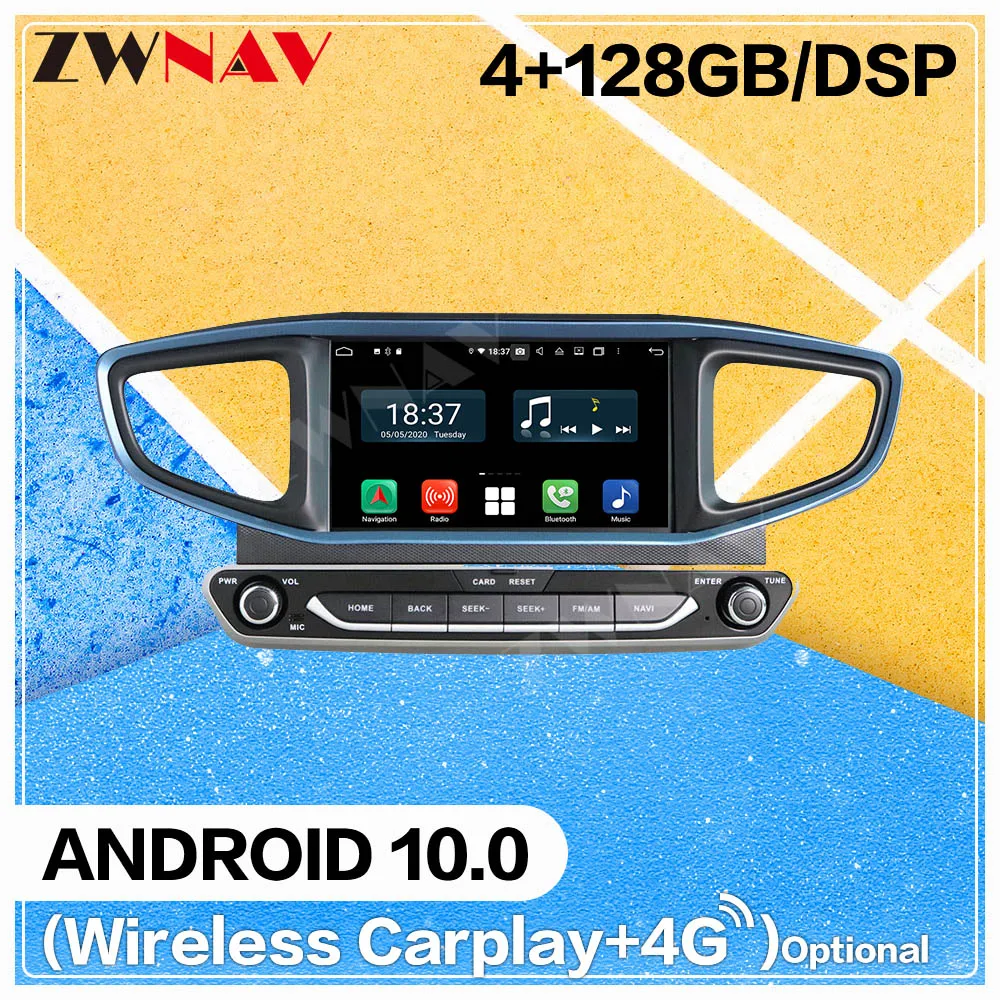 128G Carplay Android 10 obrazovkou, DVD Prehrávač HYUNDAI Ioniq Hybrid 2016 2017 2018 2019 WiFi GPS Navi Auto Rádio Stereo Hlava jednotky