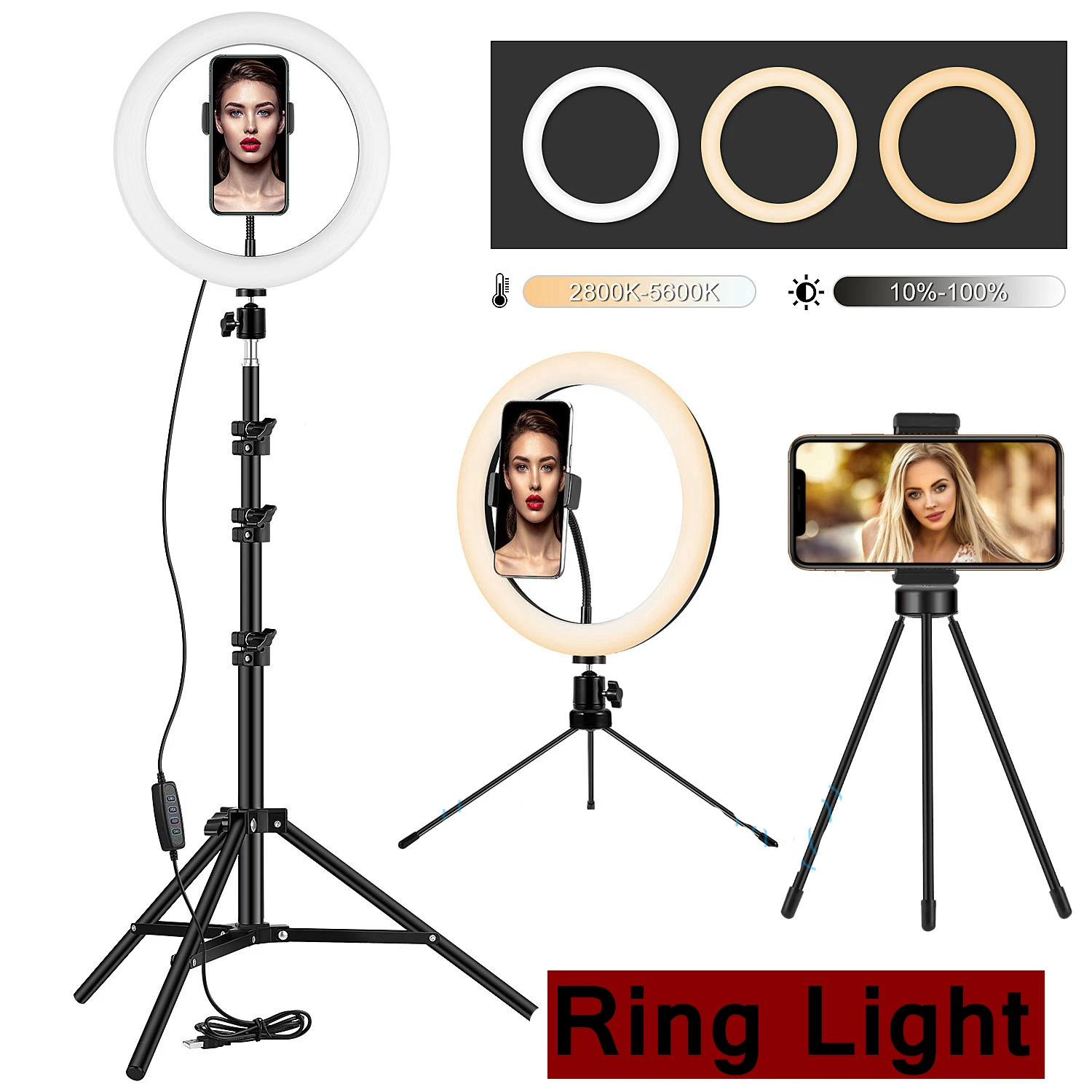 13inch LED Selfie Krúžok Svetlo s Statív Telefón Stáť 33 cm Krúžok Lampa Kolo Fotografie Svetlá Ringlight Pre make-up Youtube Tiktok
