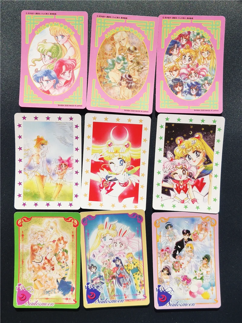 17pcs/set Sailor Moon Pôvodný Obrázok Pasteable Mäkké Flash Sexy Dievča Hobby, Zberateľstvo Herné Kolekcia Anime Karty