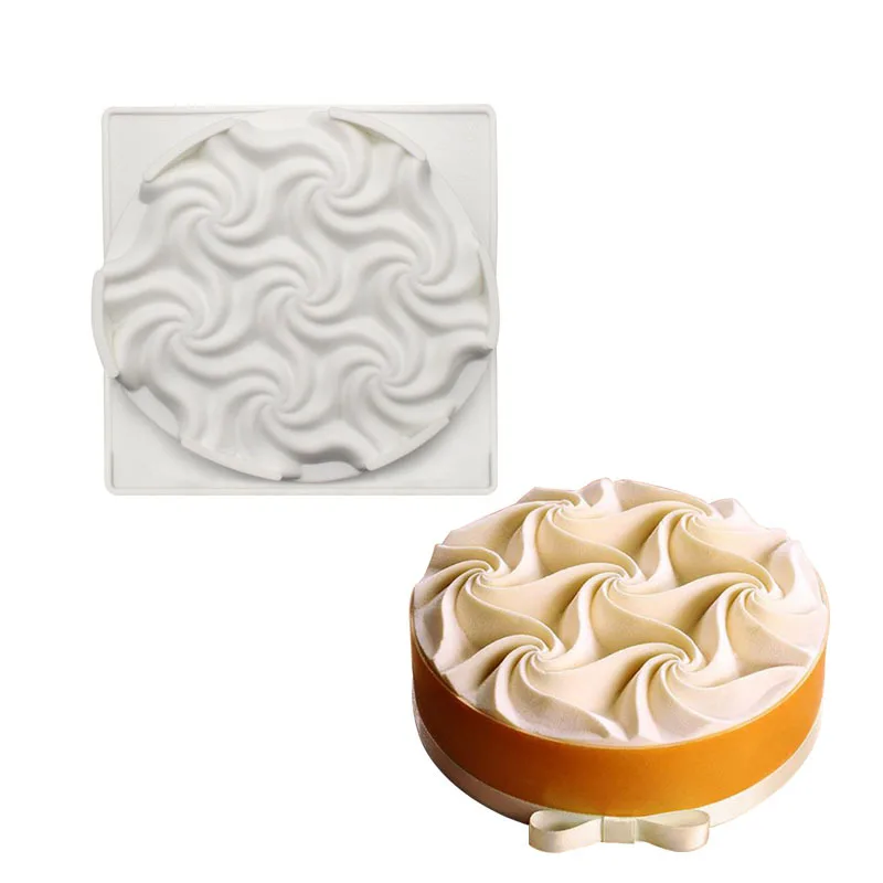 1PC Krém tvar vlnité silikónové gumy fondant formovať čokoládu formy tvorby mousse piecť tortu nástroj DIY Qifeng tortu, syry, zmrzlinu