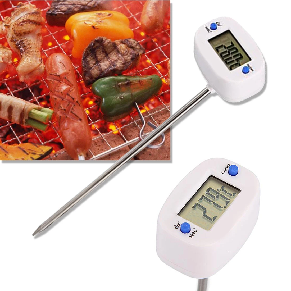1PC LCD Displej Digitálny Sonda Varenie Teplomer Potravín Snímač Teploty Na BBQ Kuchynské Náradie Elektronických prístrojov