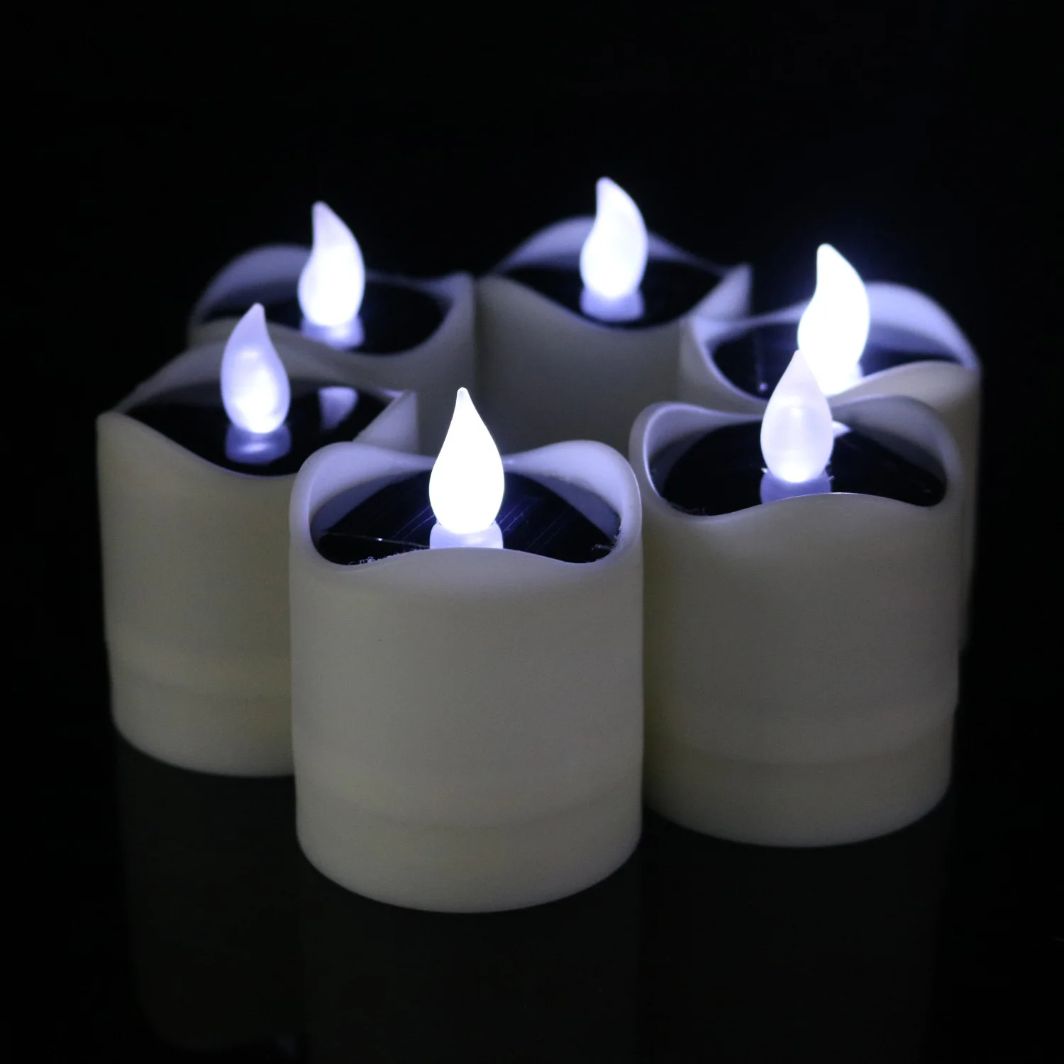 1PC Nepremokavé Elektrické Sviečky Simulácia Flameless Solárne LED sviečkach Elektronickej LED Čaj Svetlo Sviečky Plameň Svetla
