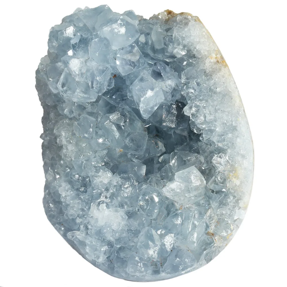 1Pc Prírodné Modré Celestite Minerálny Liečivý Kryštál Klastra Geode Nepravidelný Klenot Kameň Domáce Dekorácie Vzorky (80g-150g)