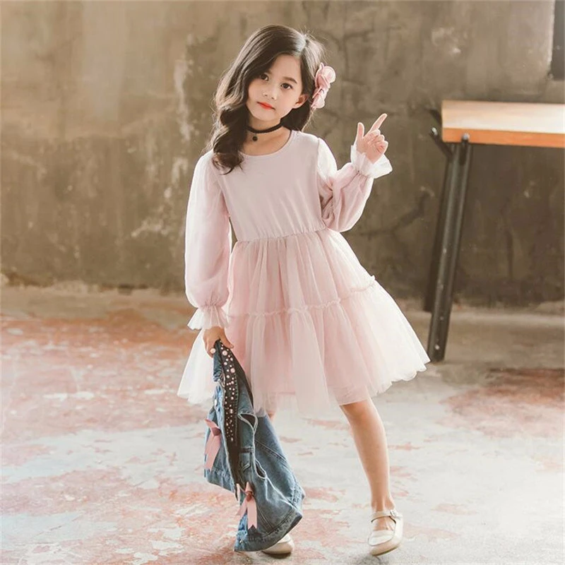 2-12 Rokov Deti Šaty pre Dievča Denim Čela Šaty Pearl Vesta Oblečenie 2020 Nové Dieťa Dievčatá Čipky Šaty pre Deti, Módne Oblečenie