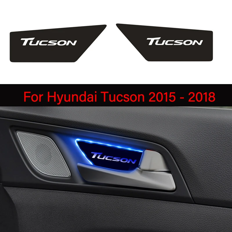 2 ks Atmosféru Svetla LED Dvere Auta Rukoväť Miska na Hyundai Tucson - 2018 vo Vnútri Misy Auto Príslušenstvo