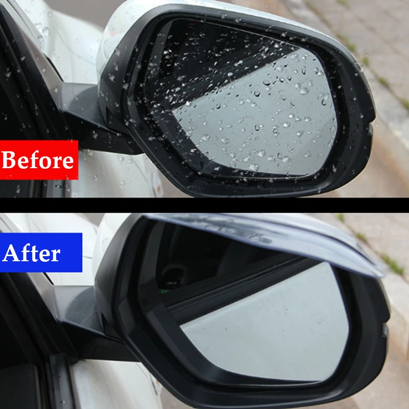 2 ks Auto Spätné Zrkadlo Rainproof Obočie Kryt Čierny Transparentný Flexibilné PVC Dážď Čepeľ Univerzálny Auto Daždi Kryt Príslušenstvo