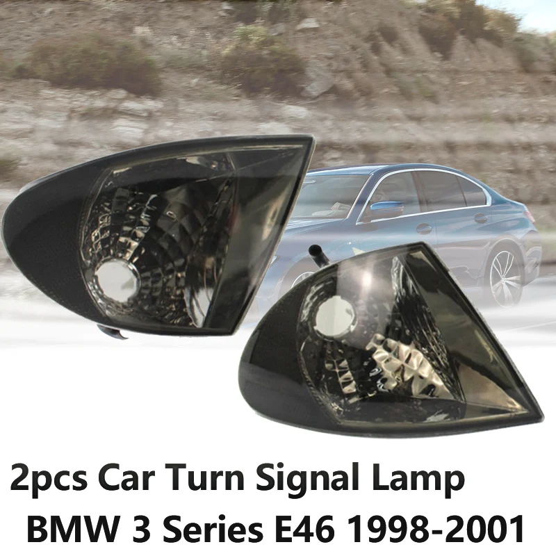 2 ks Auto Turn signalizačná kontrolka Auto Príslušenstvo Transparentné dymové objektív Auto Rohu Svetlo pre BMW Radu 3 E46 1998-2001