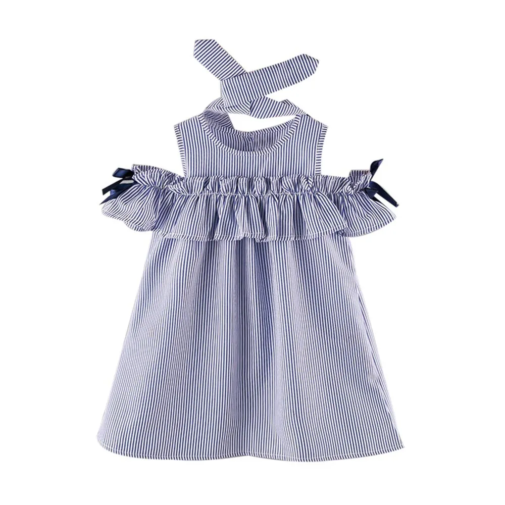 2 KS Batoľa Detský Baby Girl dress Oblečenie Šaty bez Ramienok Prúžok Šaty+hlavový most Nastaviť kvalitné vestido infantil darček