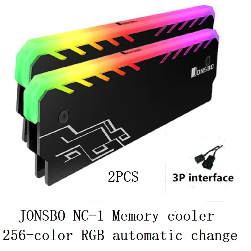 2 KS Pamäť Chladiaca Vesta Maskou Chladiča shell RGB LED 256 Automatické Svetlo Účinok Hliníkový Chladič pre Desktop RAM DDR3 DDR4