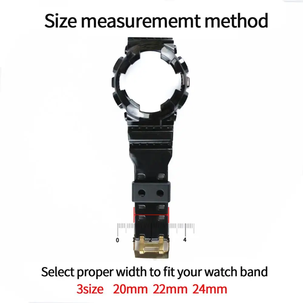 2 ks príslušenstvo Hodinky živice pás slučky pre Casio G-SHOCK hodinky remienok 18mm20mm22mm24mm nepremokavé gumy popruh krúžok pohyblivý krúžok