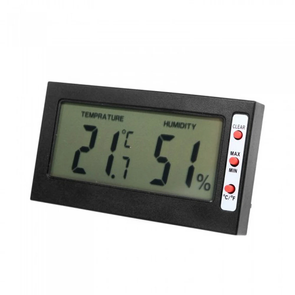 2-v-1 Thermohygrometer Digitálny LCD Teplomer Vlhkomer Max Min Pamäť Celzia Fahrenheita