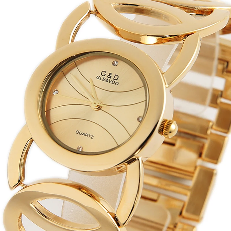 2018 G&D, Luxusné Značky dámskych Náramkových Hodiniek Zlato Módne dámske náramkové hodinky Quartz Šaty Sledovať relogio feminino Hodiny