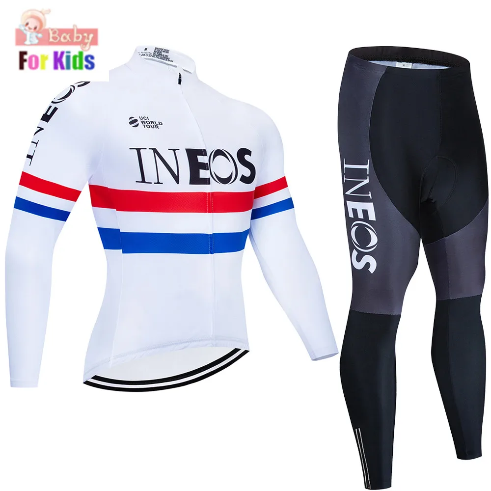2019 ineos Pro Cyklistické Oblečenie Priedušná Deti Long Sleeve Jersey Nastaviť Športové deti, Požičovňa Bicyklov maillot ciclismo