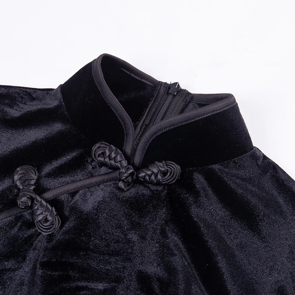 2019 Módne Bodycon Šaty Pre Ženy Gotický Punk Čínsky Cheongsam Harajuku Krátke Šaty Vintage Split Šaty vestidos largos