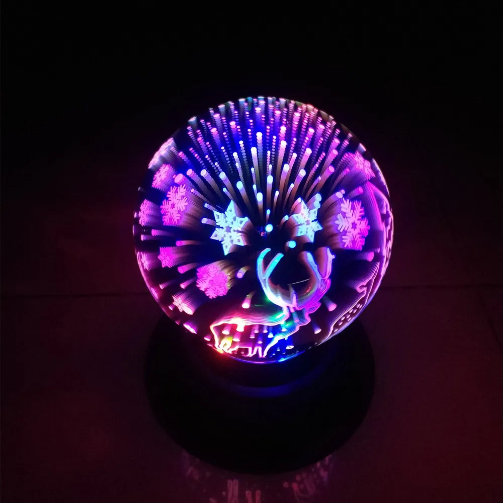 2020 Hot Deal 3D Á 12 CM Rotujúce Projekčnej Lampy Dragonfly/Snowflake/Los/Vianočné Farebné Sklo Nočné Svetlo Prázdninový Darček