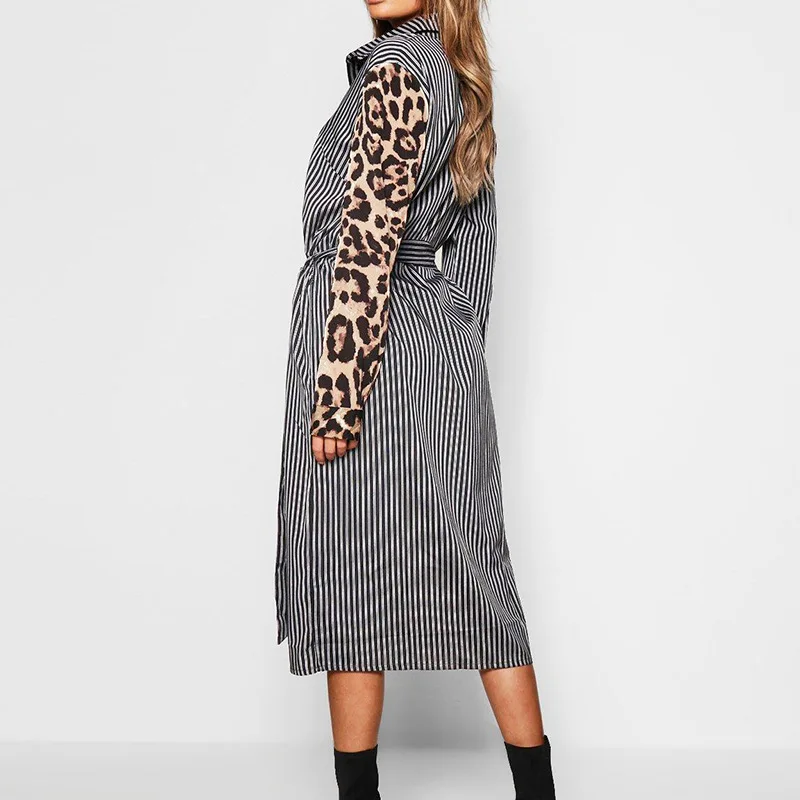 2020 jar jeseň fashion prekladané leopard dlhý rukáv čipky šaty zaraing ženy 2020 sheining vadiming ženy, ženské šaty